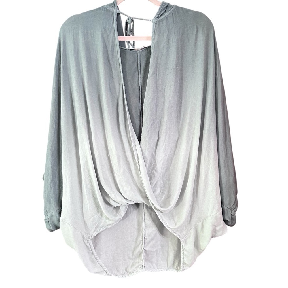 Young Fabulous & Broke Gray Ombre Blouse Grunge,slouch hoodie Medium oversized